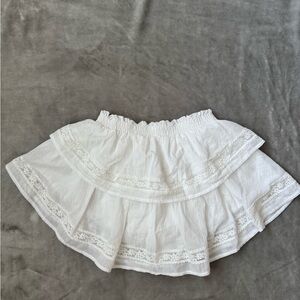 White Lace Ruffle Skirt